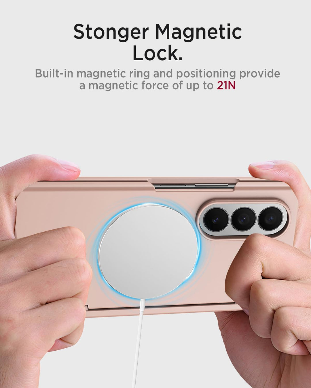 Miimall Magnetisch Hülle Kompatibel mit Samsung Galaxy Z Fold 7 Hülle mit S-Pen & Stifthalter, [Anti