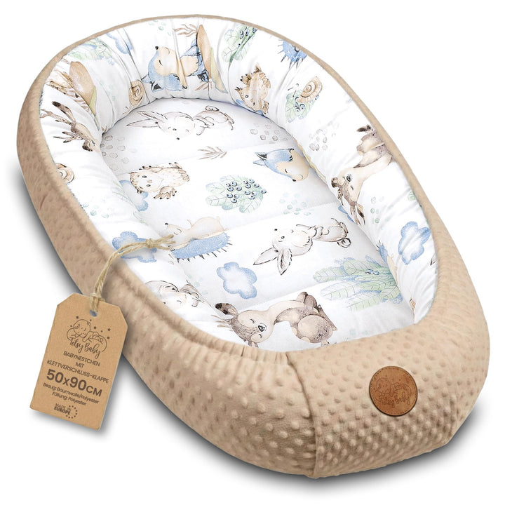 Nestchen Baby - Babynestchen Neugeborene Minky Babynest für Kinderbett Vielseitiges tragbar Nest kus