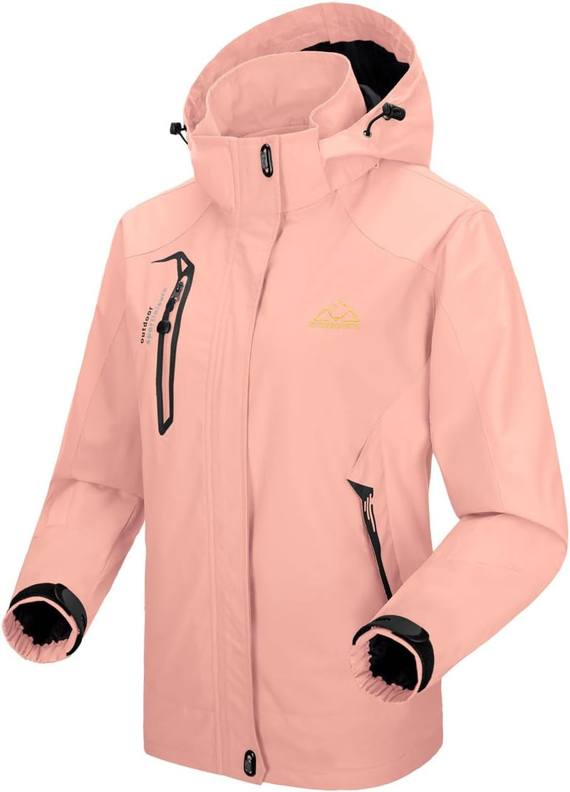 donhobo Damen Wanderjacke Outdoor Jacke Leichte Übergangsjacke Winddichte Jacke Wasserdicht Regenjac