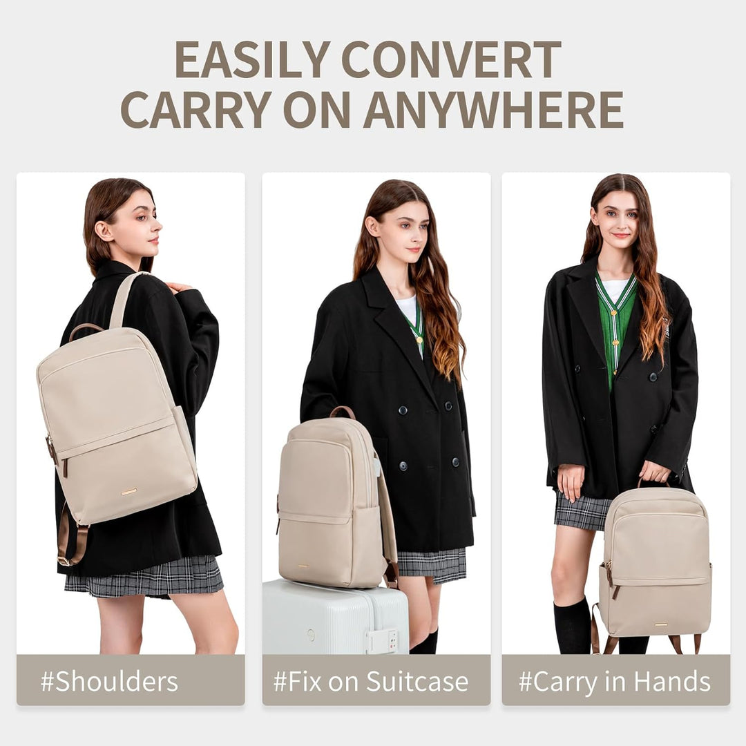GOLF SUPAGS Laptop-Rucksack Damen, schlanke Computertasche, Arbeit, Reisen, College-Rucksack, Geldbö