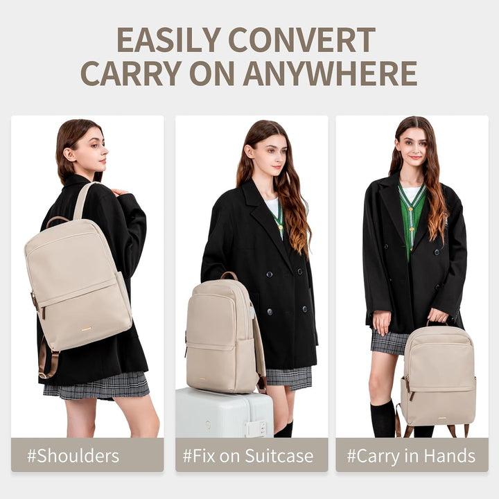 GOLF SUPAGS Laptop-Rucksack Damen, schlanke Computertasche, Arbeit, Reisen, College-Rucksack, Geldbö