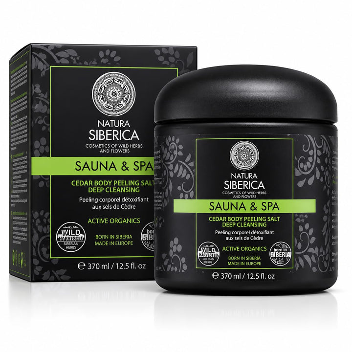 Natura Siberica Detox-Körper-Salzpeeling mit Zedernextrakt, 1er Pack (1 x 370 ml)