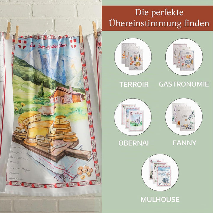 Maison d' Hermine Küchentücher, 100% Baumwolle, weich, saugfähig, 50,8 x 70,5 cm, 2 Stück Multicolor