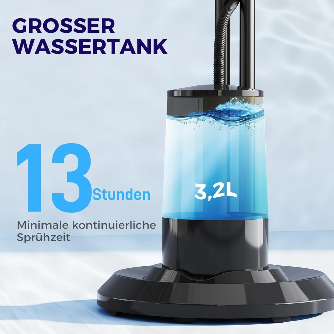 HOMCOM Ventilator mit Wasserkühlung, Standventilator mit Sprühnebel, Fernbedienung, Timerfunktion, 3