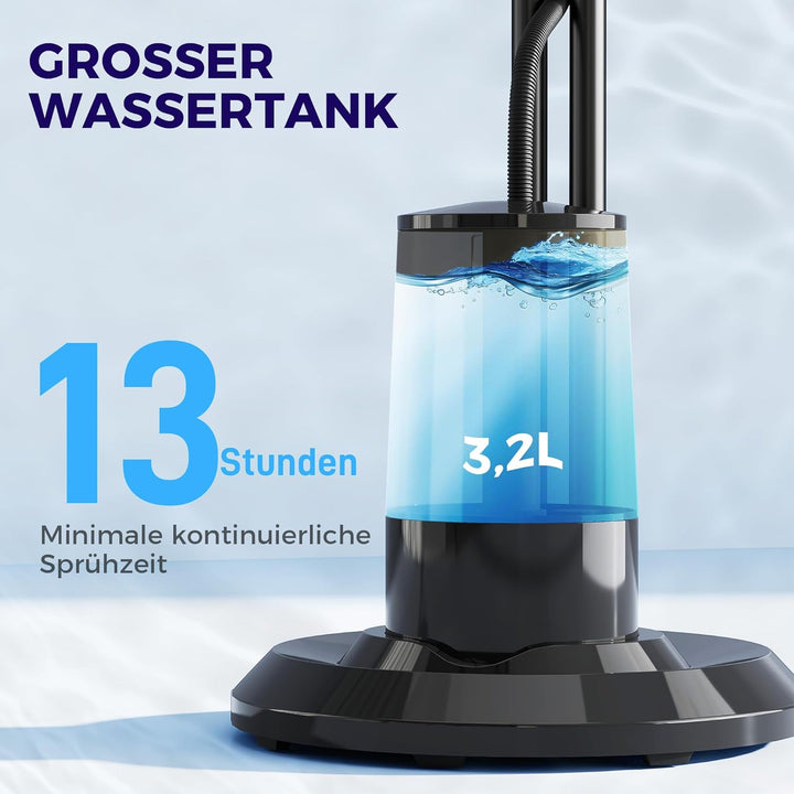HOMCOM Ventilator mit Wasserkühlung, Standventilator mit Sprühnebel, Fernbedienung, Timerfunktion, 3