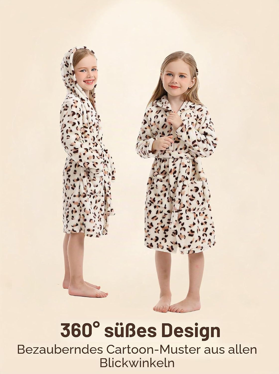 Unisex Baby Korallen Fleece mit Kapuze Morgenmantel Bademantel Jungen Mädchen Kleinkinder Pyjamas Na