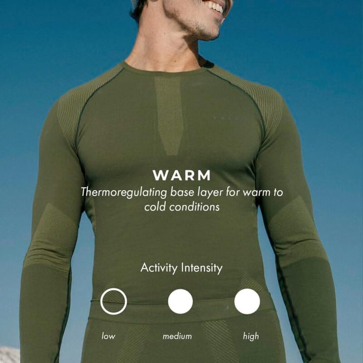 FALKE Herren Warm Round Neck Funktionsshirt Langarm für milde bis kalte Temperaturen warme Funktions