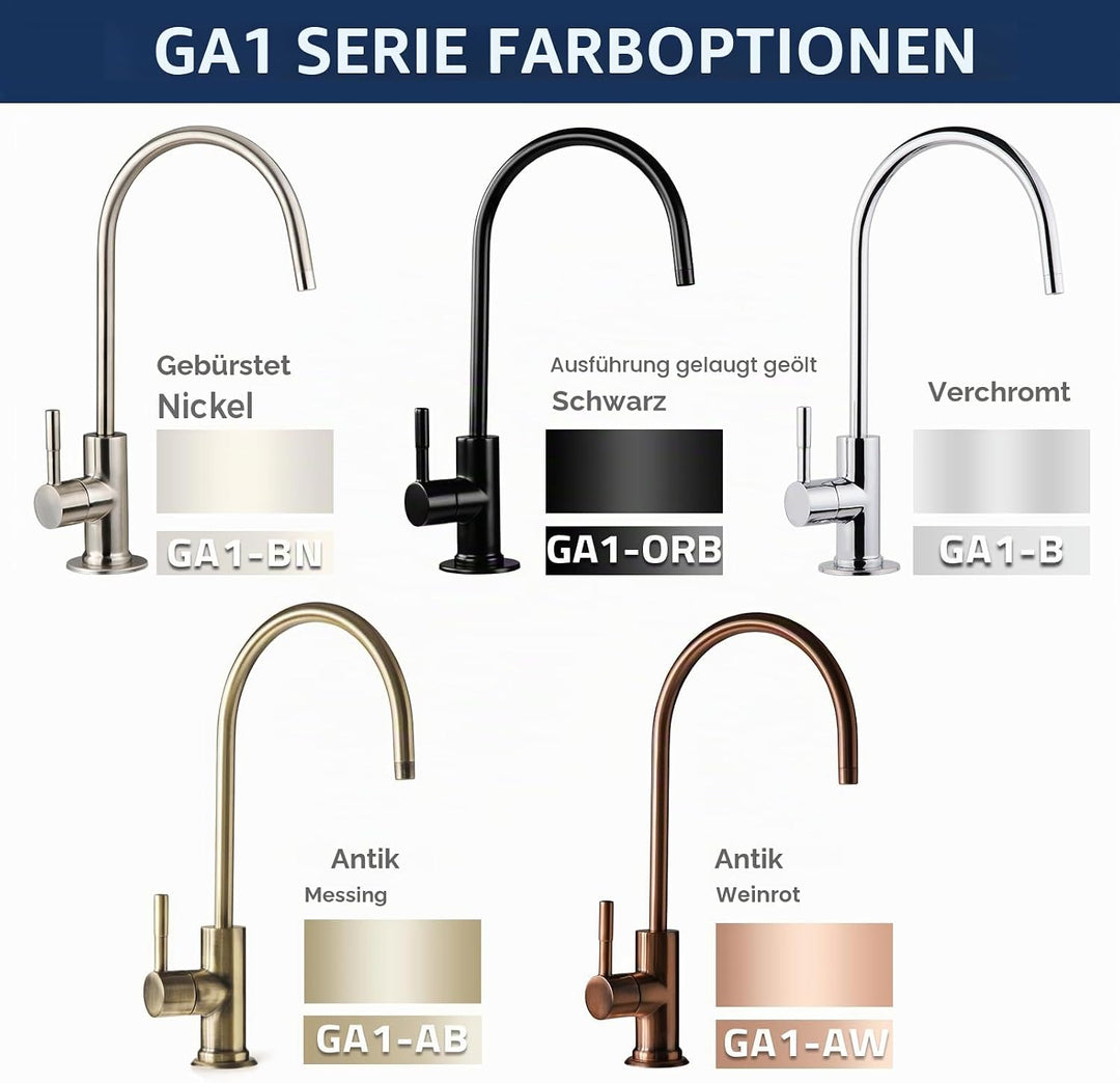 iSpring GA1-B Designer-Wasserhahn aus massivem Messing, strapazierfähig, 16,5 x 27,9 cm, 400 g, EU-S