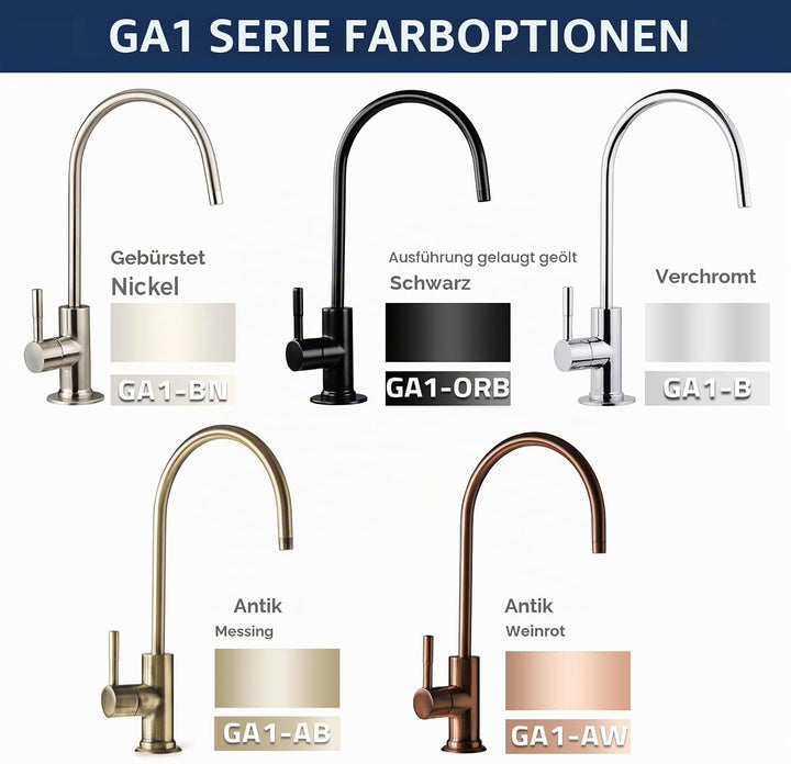 iSpring GA1-B Designer-Wasserhahn aus massivem Messing, strapazierfähig, 16,5 x 27,9 cm, 400 g, EU-S