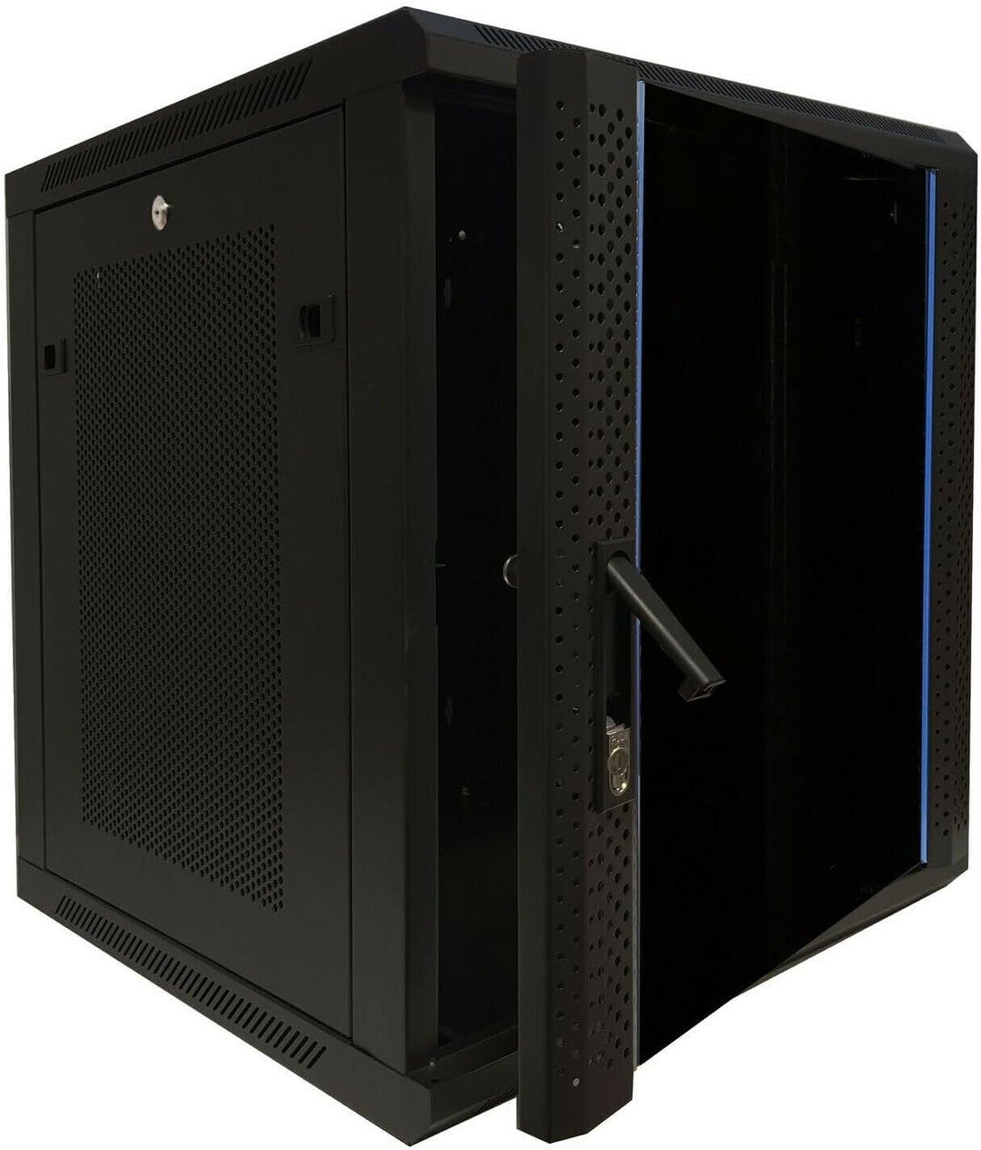 DSIT 12HE Serverschrank - 19 Zoll Wandgehäuse mit Glastür und Perforierte Seitenwände (BxTxH) 600 x