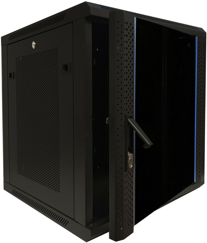 DSIT 12HE Serverschrank - 19 Zoll Wandgehäuse mit Glastür und Perforierte Seitenwände (BxTxH) 600 x