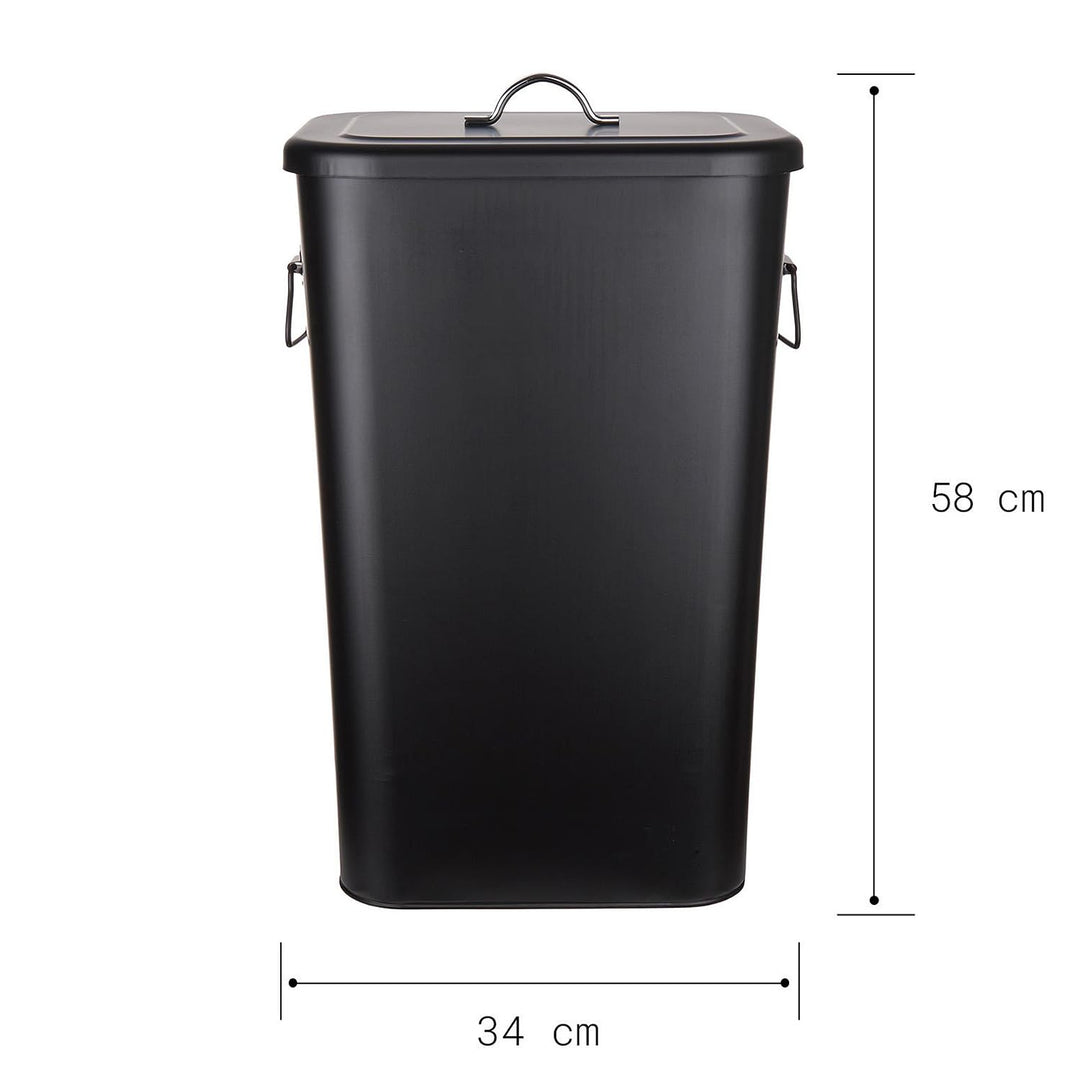 BUTLERS Universaltonne BINSTER - 41 Liter Mülltonne aus Metall mit abnehmbarem Deckel & Tragegriffen