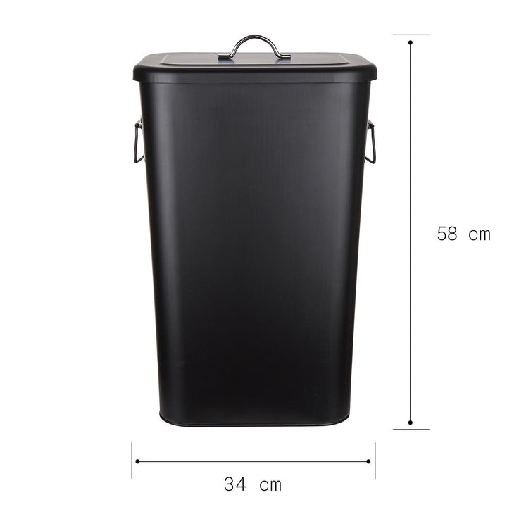 BUTLERS Universaltonne BINSTER - 41 Liter Mülltonne aus Metall mit abnehmbarem Deckel & Tragegriffen