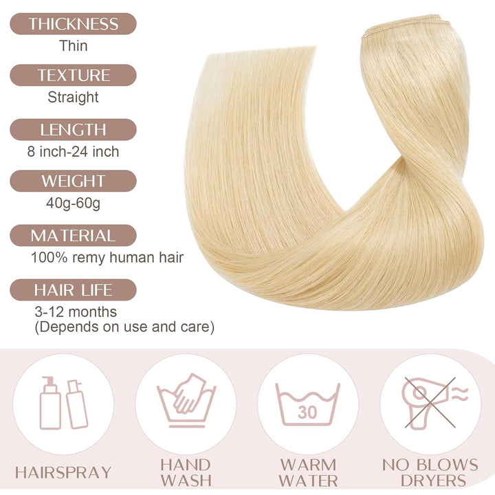 SEGO Clip in Extensions Echthaar 1 Tresse Haarverlängerungen Remy 7A ein Teilig Set 5 Klips Haarteil