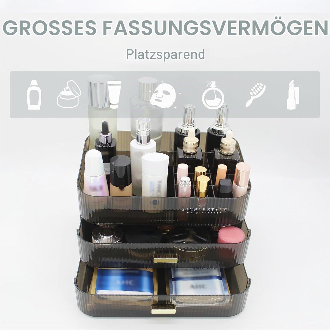 Makeup Organizer mit 2 Schubladen, Kosmetik-Organizer für Schlafzimmer und Bad Eitelkeit Arbeitsplat