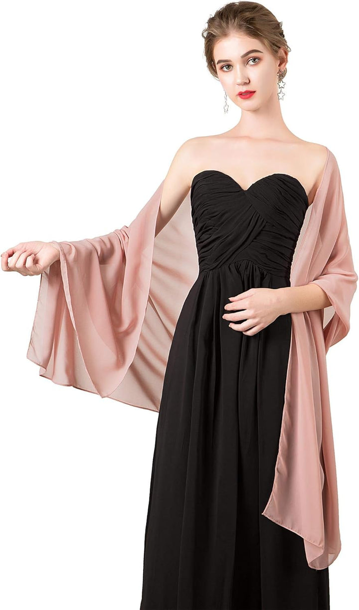 olyrjie Weicher Chiffon-Schal für Kleider, Damen-Accessoires Blush Einheitsgrösse, Blush Einheitsgrö