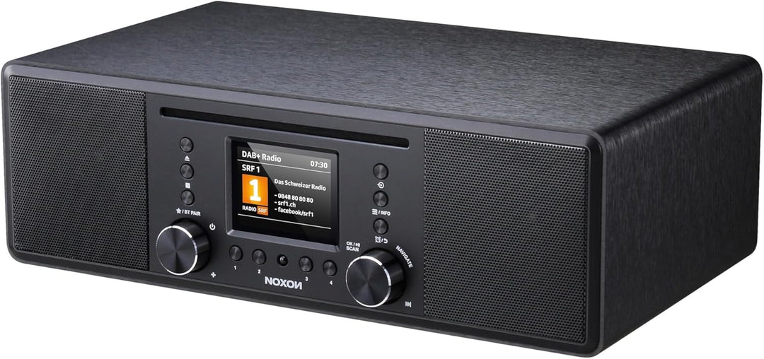 Noxon Furka Schwarz - DAB+, CD, UKW, Bluetooth, USB, AUX-IN, Stereo, Kopfhöreranschluss, Schwarz