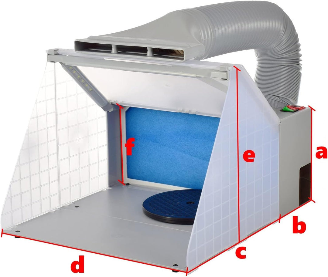 Tragbar Airbrush Lackierkabine mit drehbarer Plattform, Spritzkabine, Sprühkabine mit Led Beleuchtun
