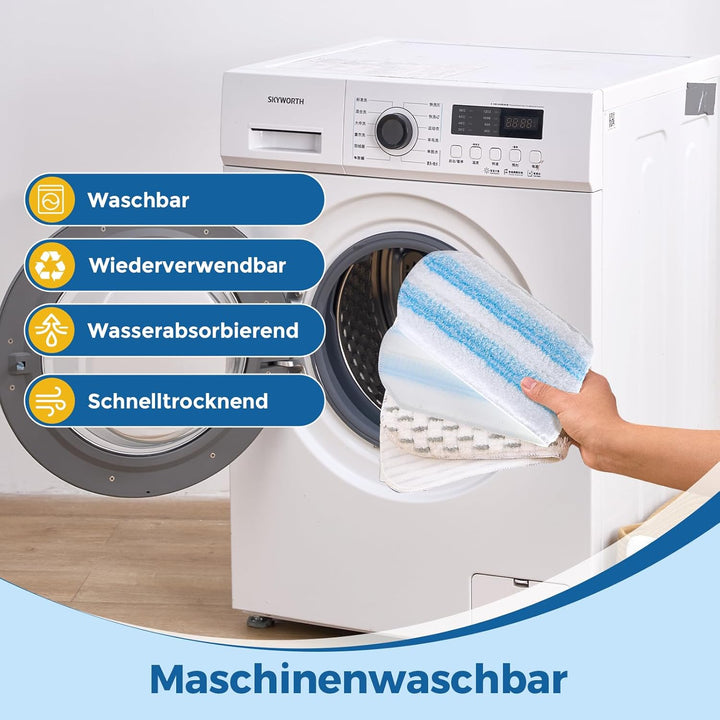 Mikrofaser Ersatzbezug für Vileda H2PrO Bodenwischer, Waschbar & Wiederverwendbar, Entfernt hartnäck