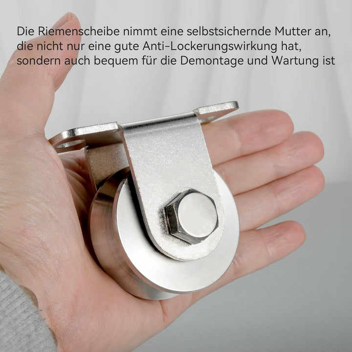 Umlenkrolle mit 2 Kugellager, V Typ Umlenkrollen für 12mm Seile Stahlseil, Tragkraft 500kg | 2 Stück
