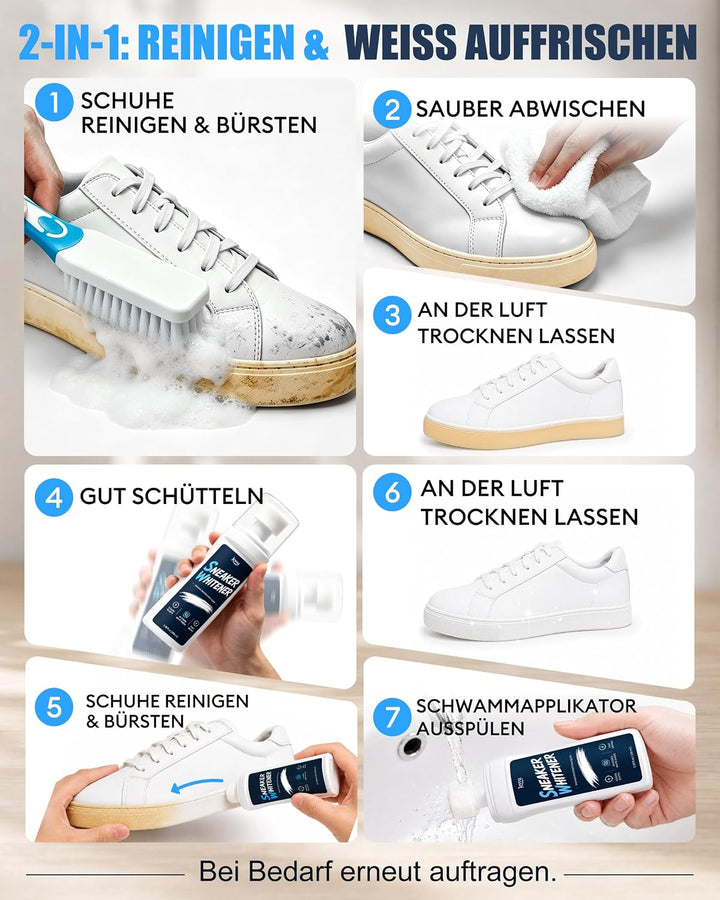 Jevvu Sneaker Reiniger Schuhputzset mit Schuhcreme Weiss gegen Schmutz