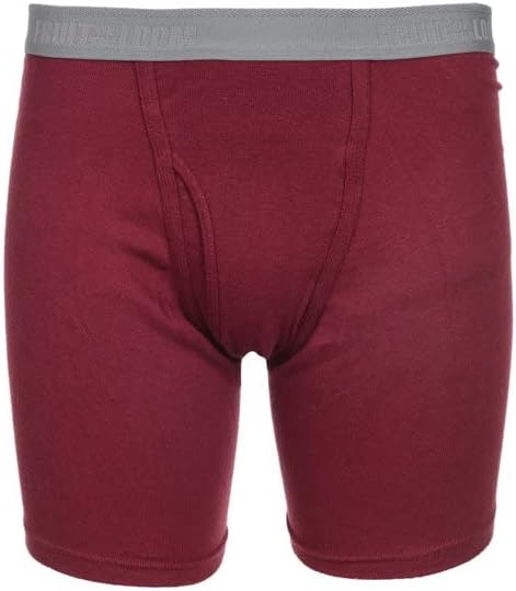 Fruit of the Loom Mens Boxer Briefs 12 Pack Random Underwear Cotton with Fly, Tag Free Small, S Baum