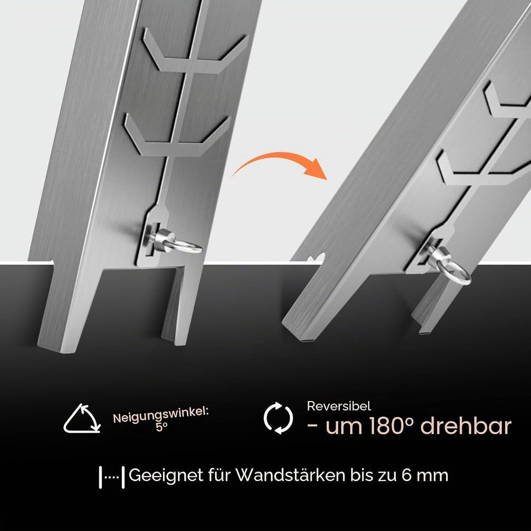 Flammlachsbrett Edelstahl, Flammlachsbrett für Feuerschale, 180° Drehbar, mit Verbrühungssicherer Ha