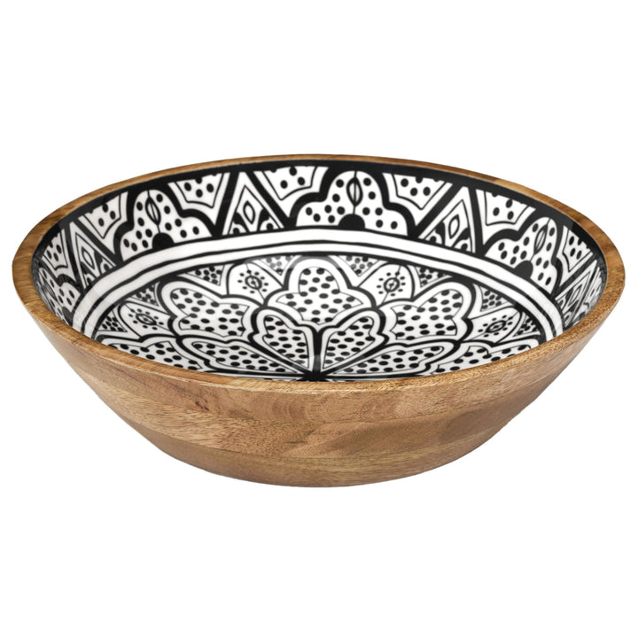 HOME DECO FACTORY, KA0568, Black Dune Mango Wood Salad Bowl, modern and elegant Design, ideal for Sa