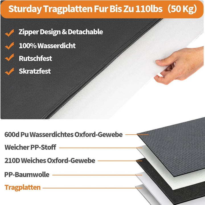 Hunde Autositz für Rückbank 55.6×57×73.6×41 cm – Wasserdichter &amp; Rutschfester Hundesitz Auto mit 4 B