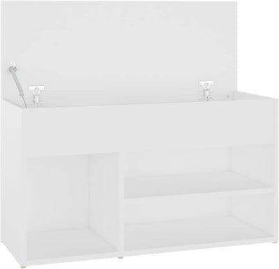 Susany Schuhbank Sitzbank Schuhschrank Schuhablage Schuhaufbewahrung Spanplatte Weiss 80x30x45 cm 80