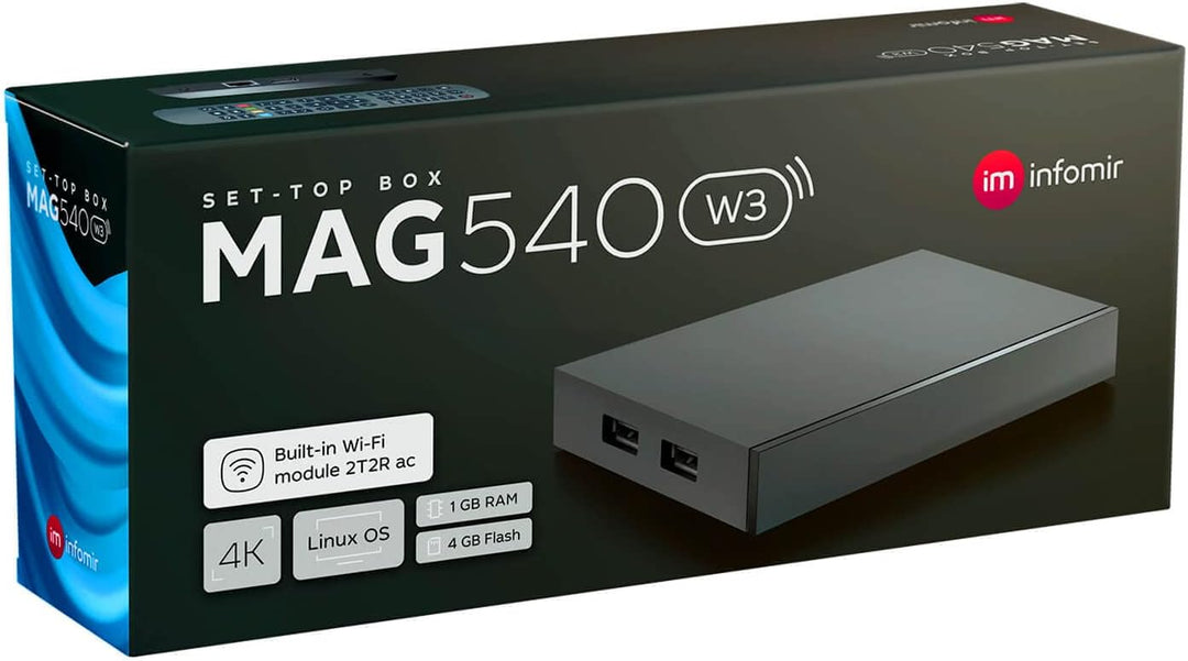 MAG 540w3 Original Infomir & hb-digital 4K Set Top Box Multimedia Player Internet TV Receiver UHD 60