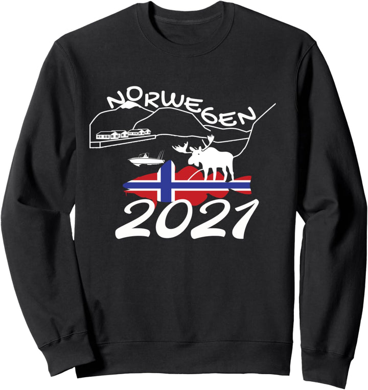 Norwegen 2021 - Dorsch Geschenk für Angler I Meer Elch Tour Sweatshirt