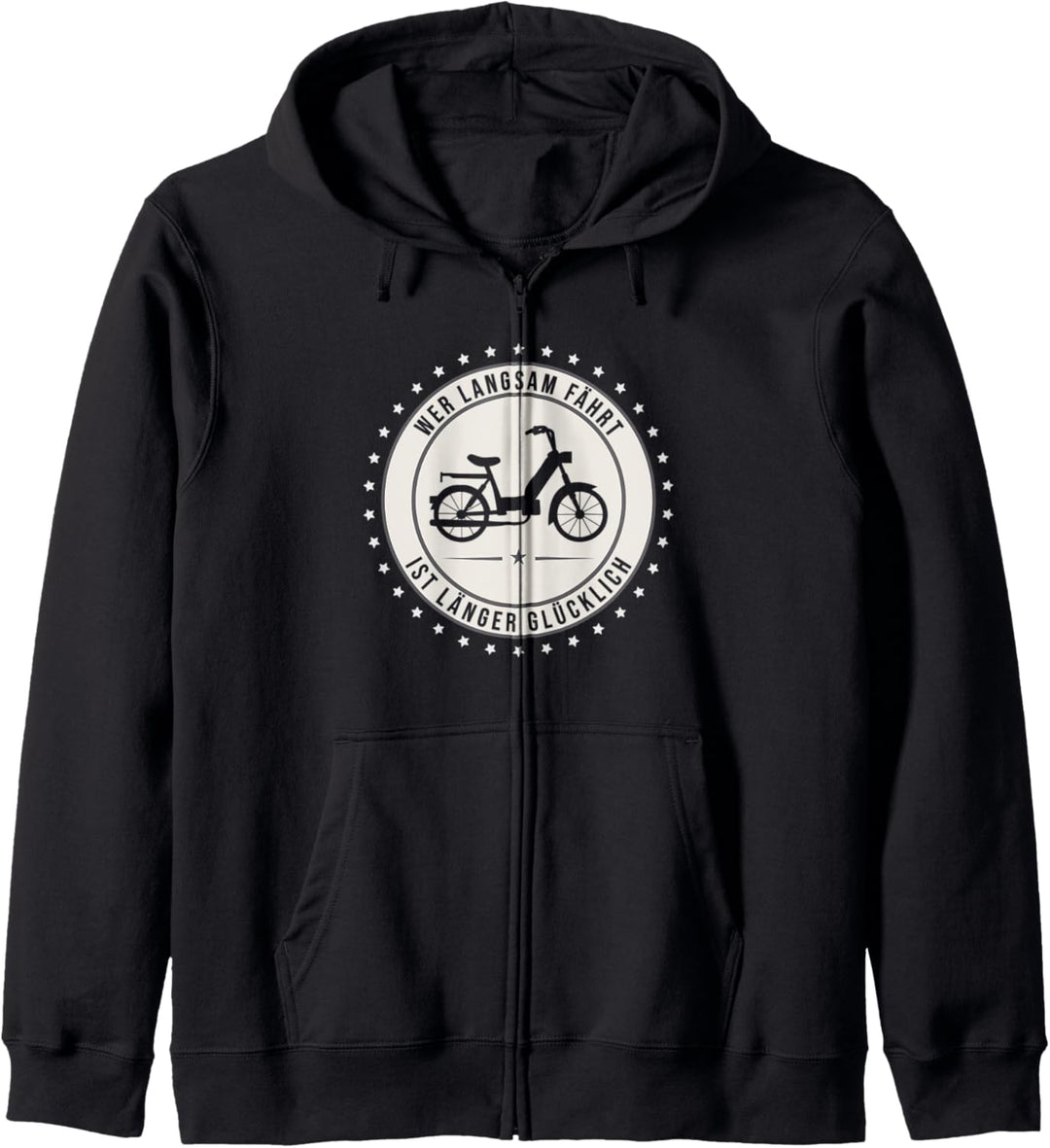 Wer langsam fährt ist länger Glücklich - Retro Mofa Moped Kapuzenjacke