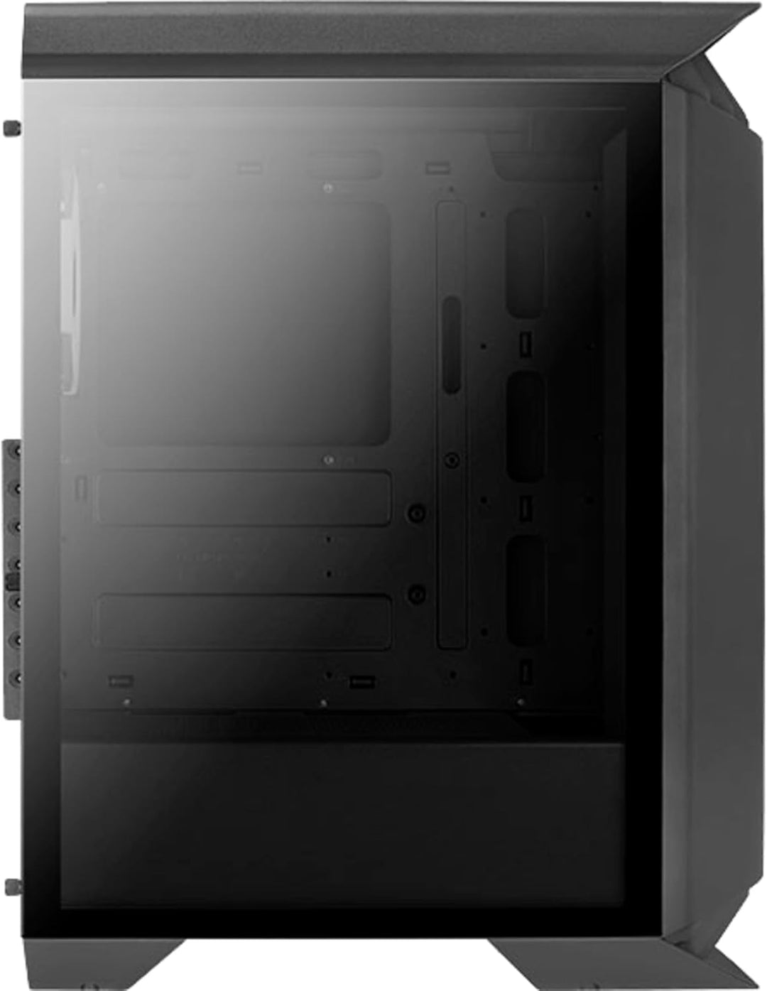 Aerocool Gladiator Duo, ARGB ATX Mid Tower Case, 3 x Duo 12 ARGB Fans, Tempered Glass Side Panel, Bl