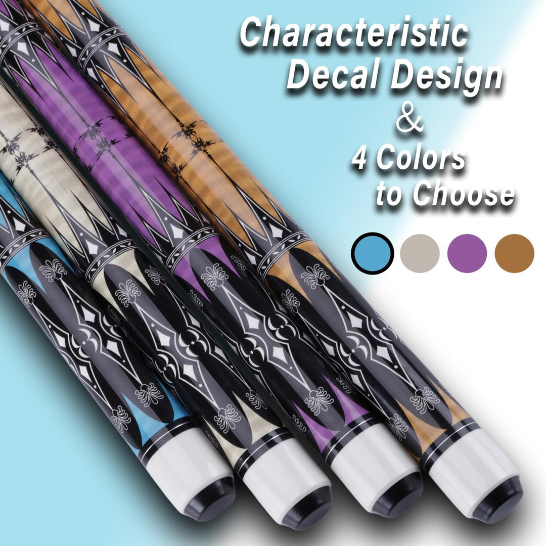 58" Pool Billard Queue with 13mm Tip,19 20 oz Billiard Cue,Schwarz oder Weiss，1/2 Maple Queue Sticks