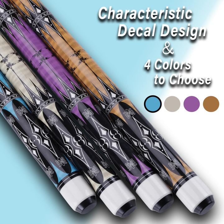 58" Pool Billard Queue with 13mm Tip,19 20 oz Billiard Cue,Schwarz oder Weiss，1/2 Maple Queue Sticks