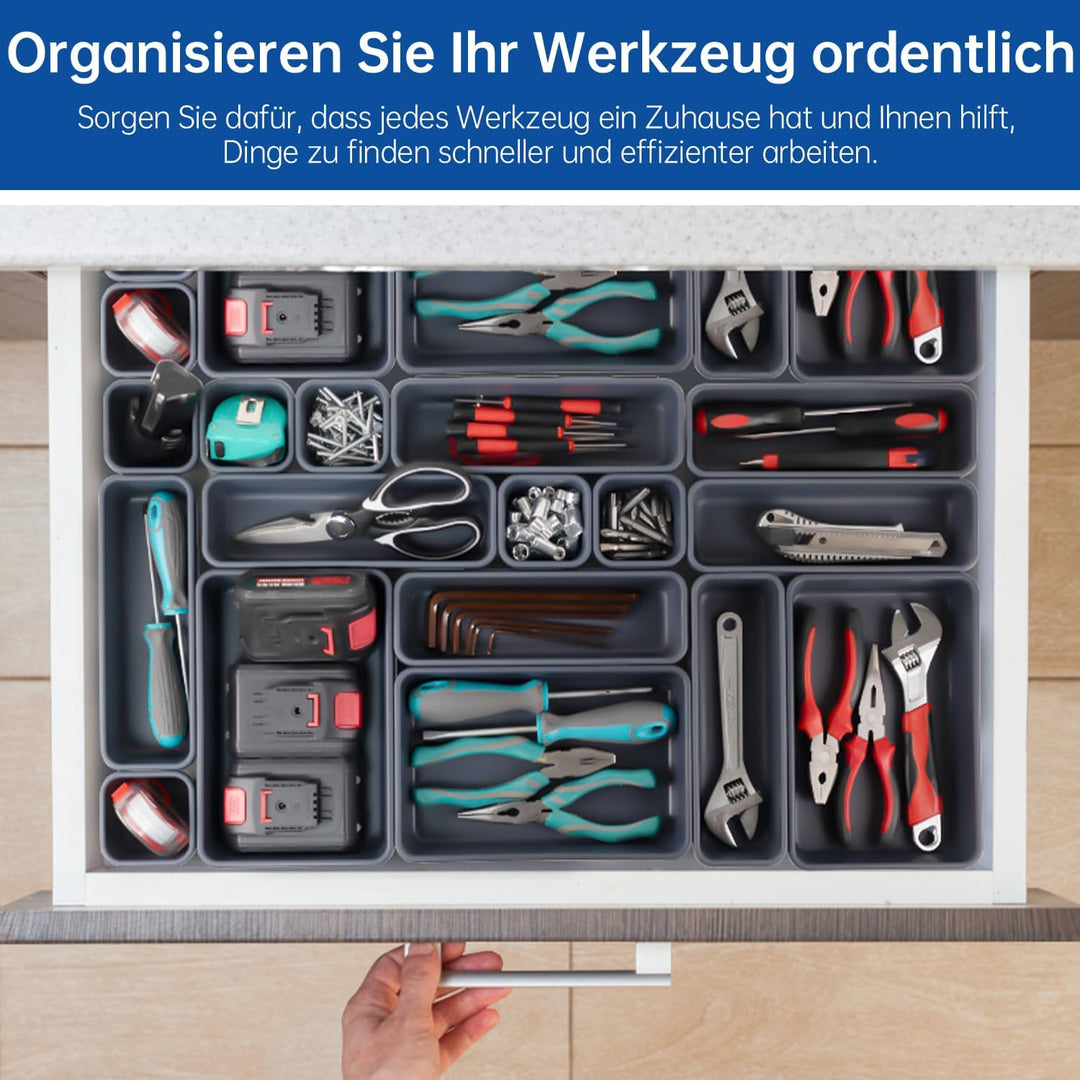 45 Stück Werkzeugkoffer Leer Organizer Sortierbox, Werkzeugaufbewahrung Schubladen Ordnungssystem We