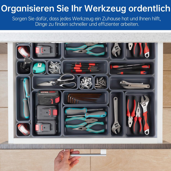45 Stück Werkzeugkoffer Leer Organizer Sortierbox, Werkzeugaufbewahrung Schubladen Ordnungssystem We