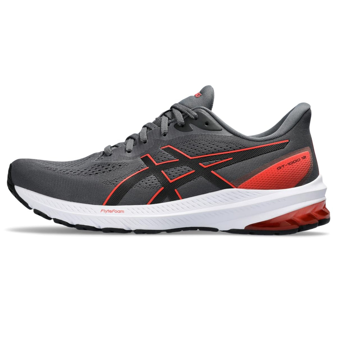 ASICS Herren Gt-1000 12 Sneaker 41.5 EU Carrier Grey True Red, 41.5 EU Carrier Grey True Red