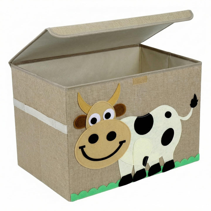 QWORK® Grosse Faltbare Aufbewahrungsbox mit Deckel, 53x36x36 cm, 65 Liter - Sitztruhe für Aufbewahru