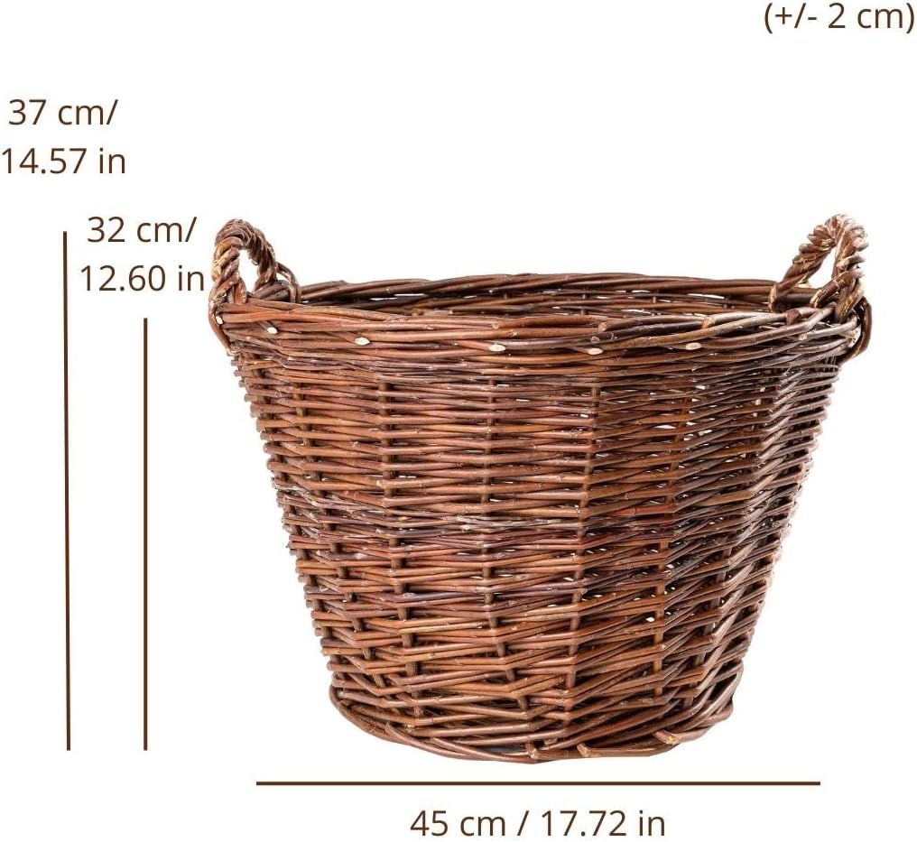 Creative Home Weidenkorb mit Zwei Henkel | Gross 45 x 30 x 37 cm (+/- 1 cm) | Perfekt für Geschenkko