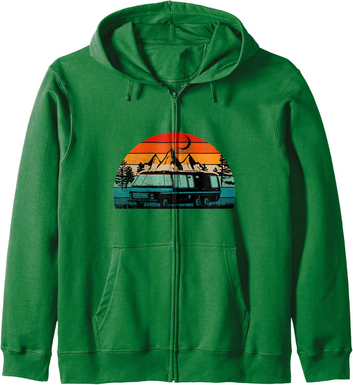 RV Wohnmobil Camper - 70er Retro Vintage Sunset - Camping Kapuzenjacke