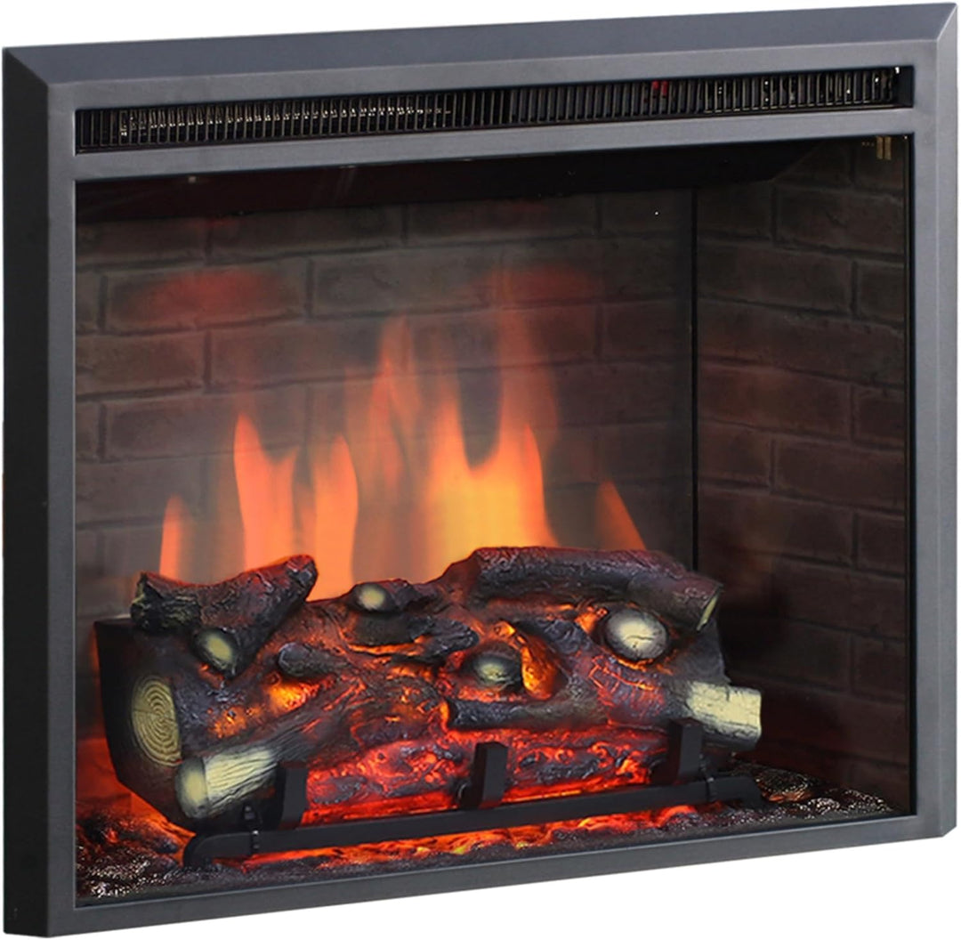 RICHEN Calida 26'' Elektrokamin - Elektrischer Einbaukamin mit Heizung 1000/2000 W, realistischer 3D
