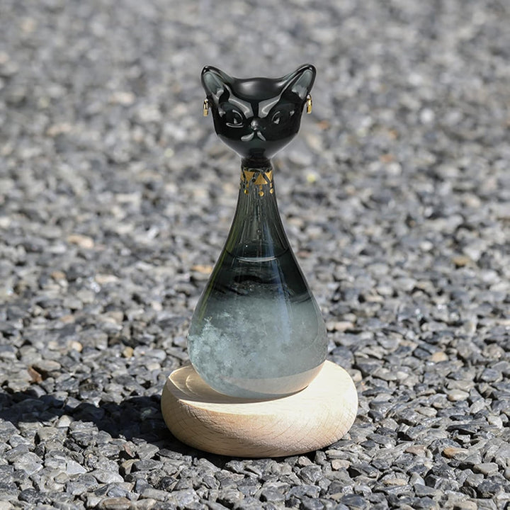Sturmglas Wetterstation, Wettervorhersage-Flasche in Katzengestalt, Wetter Barometer Glas Tropfen mi