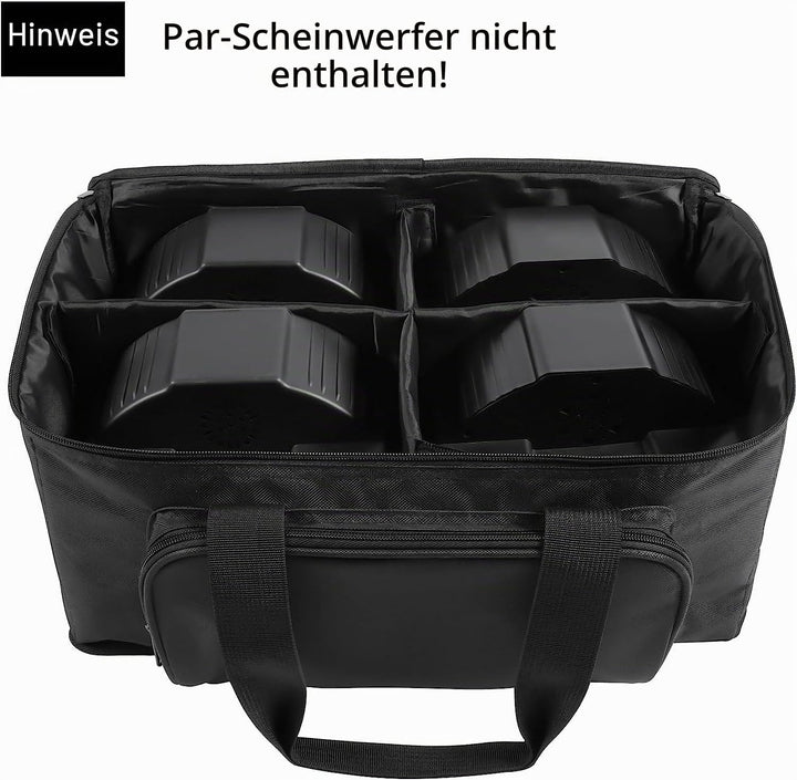 HOLDLAMP Schwarze Wasserdichte PVC Tasche für 4 Stück 36-LED-Par mit doppelt geführter reissverschlu