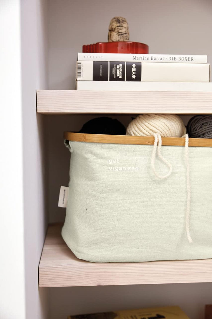 TOM TAILOR Aufbewahrungskorb, 2er Set, praktischer Organizer mit Bambusrahmen, Moderne Aufbewahrungs