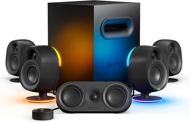 SteelSeries Arena 9 - 5.1-Gaming-Lautsprecher – 5.1 USB Surround-Sound – Kabellose hintere Lautsprec