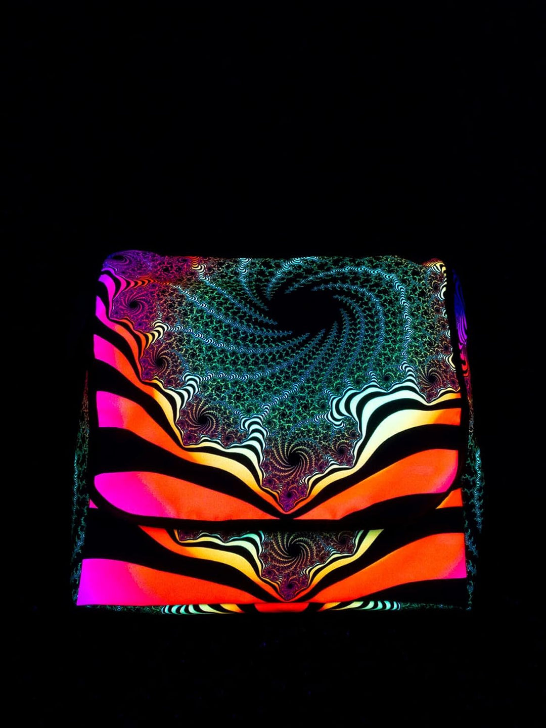 PSYWORK Schwarzlicht Umhänge Tragetasche Neon Fractal Dimension III Neon UV-aktiv wasserabweisend