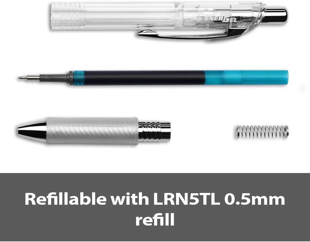 Pentel Energel Pure BLN75TL-Cax Gel-Tintenroller, Marineblau, 0, 25 mm Strichstärke, Nadelspitze, Dr