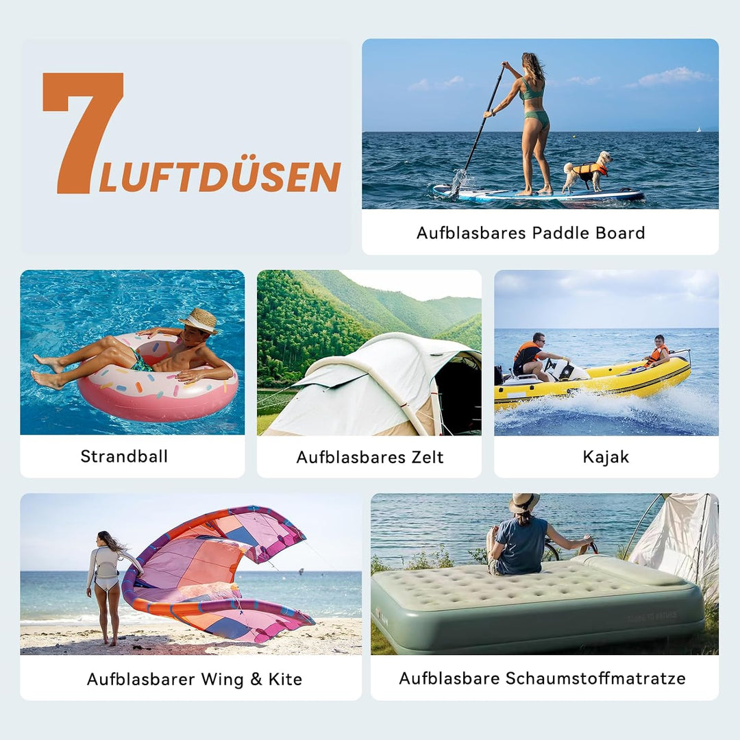 CYCPLUS SUP Pumpe, 20PSI, 5200mAh Akku, Aufpumpen &amp; Ablassen | Zwei-Stufen-Aufpumpen, Auto-Stopp &amp; D